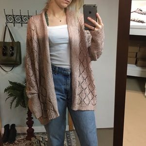 Large Knit Open Cardigan